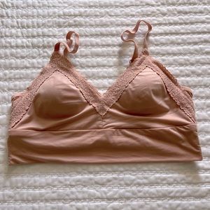 Aerie Real Good Sunnie Lace Bralette Pink Size L